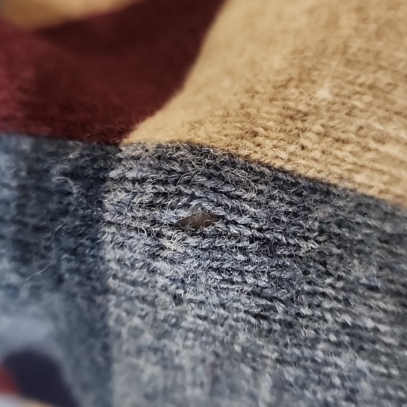 Vintage Tommy Hilfiger Golf 90s Y2K Wool Grandpa Dad Patchwork Sweater Size L - Picture 8 of 10